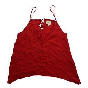 Mason Silk V-Neck Camisole in Red